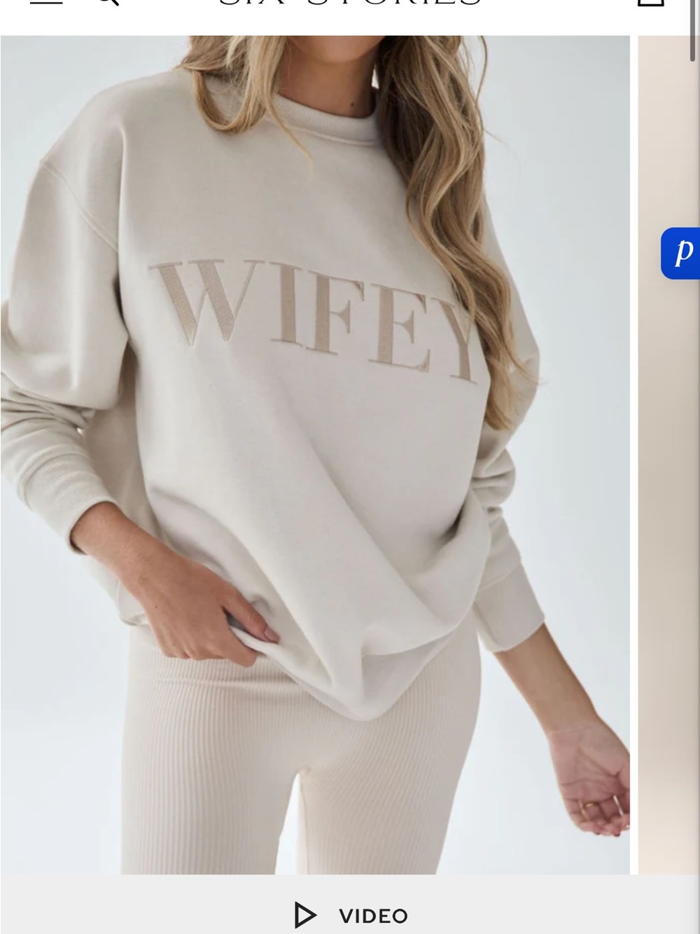 Wifey Statement Sweatshirt - Champagne